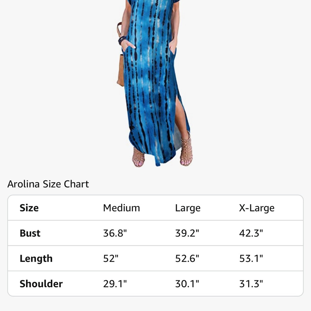 Blue Tie-Dye Maxi Dress - Picture 4 of 4